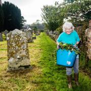 At work in the churchyard on October 20