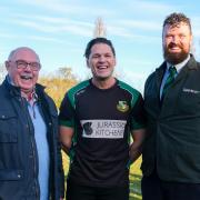 WRFC Chairman, Merv Richards - Adam Clayton - WRFC Sponsorship Director, James Tapp