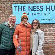 L-R: Paul Stretton-Stephens, Lesley Stretton-Stephens, and Amy Williams, The Ness Hub manager