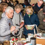 Bargain hunters at the last jumble sale in February