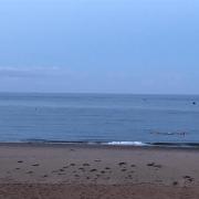 The beach and sea at Exmouth