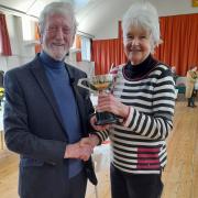 Bob Wiltshire presenting prize to Helen Tickle