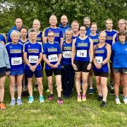 Harriers ready for the start of the Run Exe Relays.