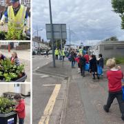 Year One pupils at Exeter Road School help Exmouth in Bloom