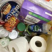 An example of a parcel from St James Church and Cornerstone Food Bank