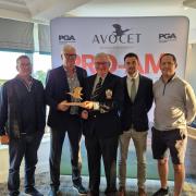 Club Captain, Bill Gott, (centre) with winning team Andy Procter, Malcolm Baker, Adam Curtis and Lewis Baker.