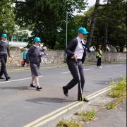 Exmouth Deaf Academy students crossing the road