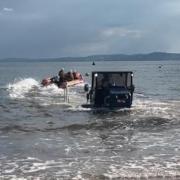 The inshore lifeboat being launched