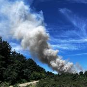 Large emergency response as heathland fire breaks out on Woodbury Common