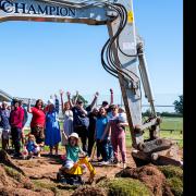 Breaking the ground at the site of the new garden