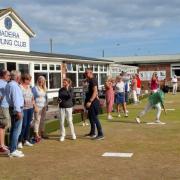 Tri-Hards trying their hands at bowls