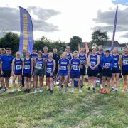 Harriers before the start of the Erme Valley Relays