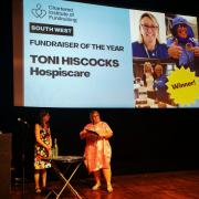 Toni Hiscocks receiving her award