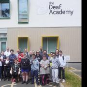 Students and staff at the Deaf Academy, Exmouth