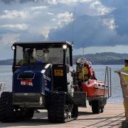 Exmouth inshore lifeboat being launched