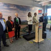 Labour candidate Helen Dallimore (second from left) was only narrowly beaten by Conservative David Reed with 121 votes splitting the pair.