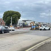 The work at Imperial Road roundabout, Exmouth