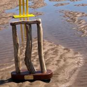 The trophy for the Pole Sands cricket match