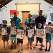 The six Beavers with their awards