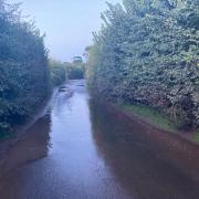 Exmouth's Maer Lane was flooded after the burst sewage pipe on August 12.