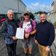 From left: Philip Venning, Chris Jones, Andy Vodden at the Cremyl ferry, Plymouth