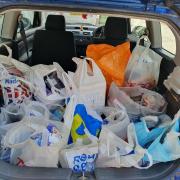 The donations packed a whole car