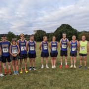 Exmouth Harriers at the start of the Run Exe 5km