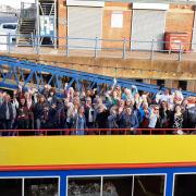 The Coastal and Mid-Devon teams, alongside colleagues from Hospiscare on the Stuart Line Cruise