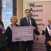 David Reed MP at the WASPI Drop-In session at Westminster, showing his support for 1950s women in his constituency