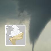 A tornado warning has been issued for the whole of the south west.