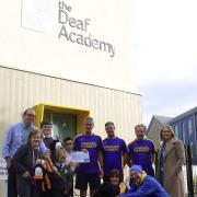 Harriers presented a cheque for £457.40 to the Pupils & Staff at the Deaf Academy