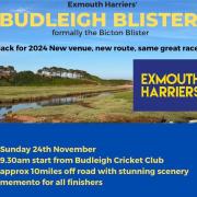 The Budleigh Blister race will take place at the end of next month