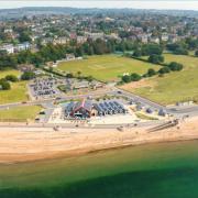 Aerial view of Sideshore at Exmouth.