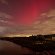 The Aurora Borealis, photographed in October by River Brue, Estuary, Weir Gate.