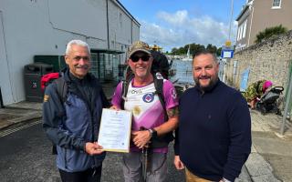 From left: Philip Venning, Chris Jones, Andy Vodden at the Cremyl ferry, Plymouth