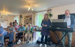 Julia leading the Harvest service