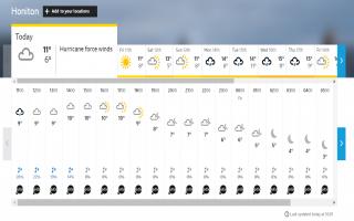 The BBC Weather website error, displaying 