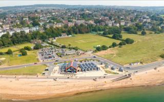 Aerial view of Sideshore at Exmouth.